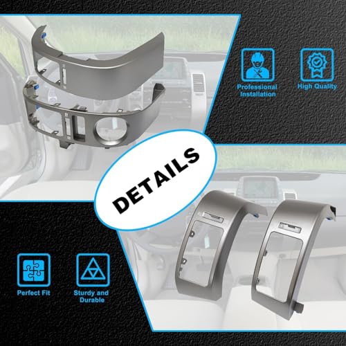 Image of 4Pcs A /C Dash Air Vent Panel Trim Fit for Toyota Prius 2004-2009 1.5L - Center Console Air Outlet Cover Left & Right, Direct Replacement 55670-47060 55475-47020, Gray Plastic Interior HVAC Vent Grille