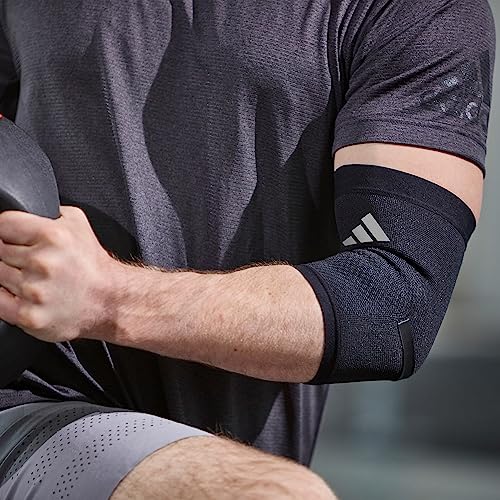 Image of Adidas Performance Climacool Elbow Support - X-Large, Grey Compression Sleeve for Elbow - Great for Tennis Elbow and Tendonitis - Anti-Slip and Breathable Elbow Support - Ideal for Everyday Use