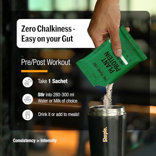 Image of The Func. Lab Plant Protein - Unflavoured Travel Packs | (4 * 35g Sachets) Pack of 2 | 29g Protein per Scoop | Pea and Rice Blend | Vegan, Sugar‑Free, 100% Clean Label, Gut Friendly, Vegetarian