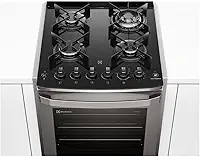 Fogão de Embutir 4 bocas Electrolux Cinza Experience com Mesa de Vidro, PerfectCook360 e VaporBake (FE4EC) 127V