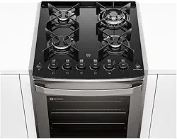 Fogão de Embutir 4 bocas Electrolux Cinza Experience com Mesa de Vidro, PerfectCook360 e VaporBake (FE4EC) 127V