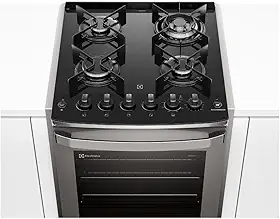 Fogão de Embutir 4 bocas Electrolux Cinza Experience com Mesa de Vidro, PerfectCook360 e VaporBake (FE4EC) 127V
