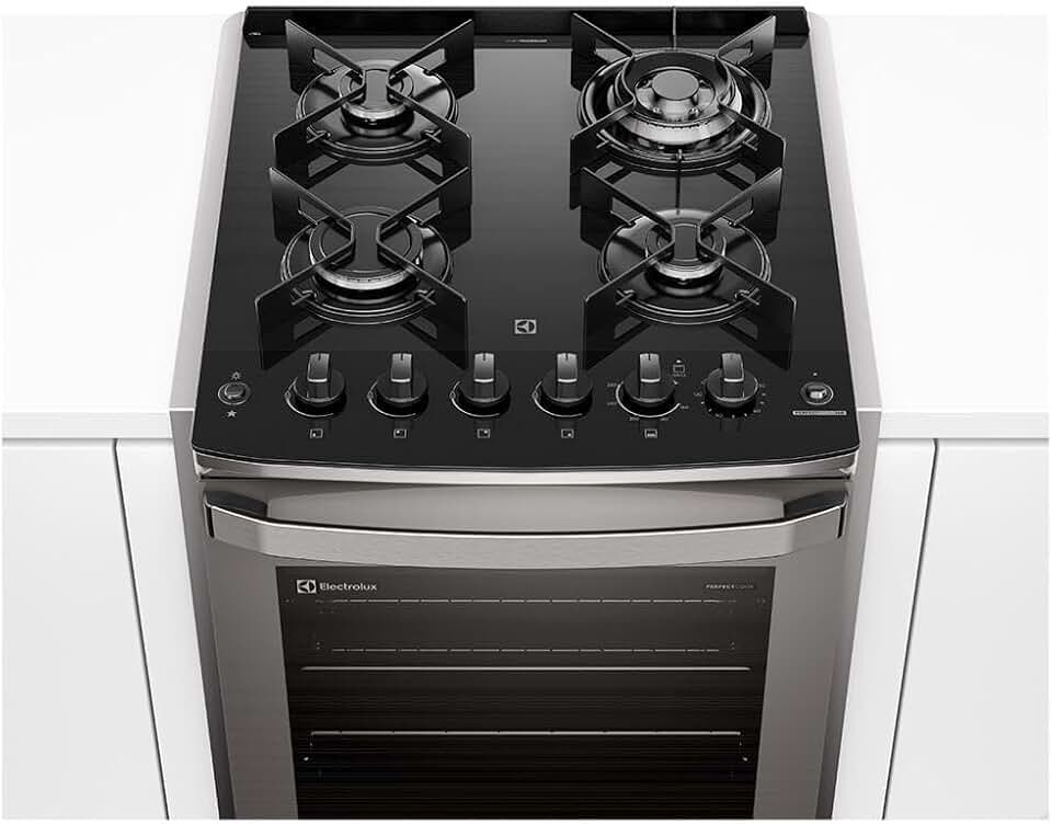 Fogão de Embutir 4 bocas Electrolux Cinza Experience com Mesa de Vidro, PerfectCook360 e VaporBake (FE4EC) 127V