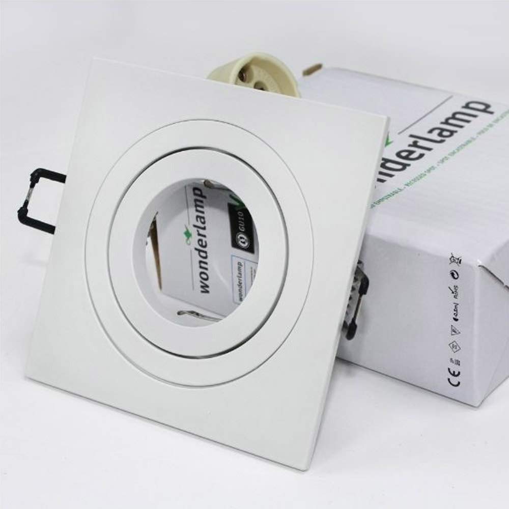 wonderlamp Clasic W-E0 Faretto da incasso Quadrato, Bianco, 5 pezzi, 5