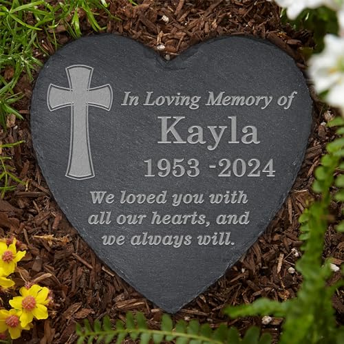 Zmoicky Personalized Memorial Stone, Memorial Gifts, Sympathy Gift, Remembrance, Condolences, Bereavement Gifts, Loss of Loved One - Love You with All Our Hearts
