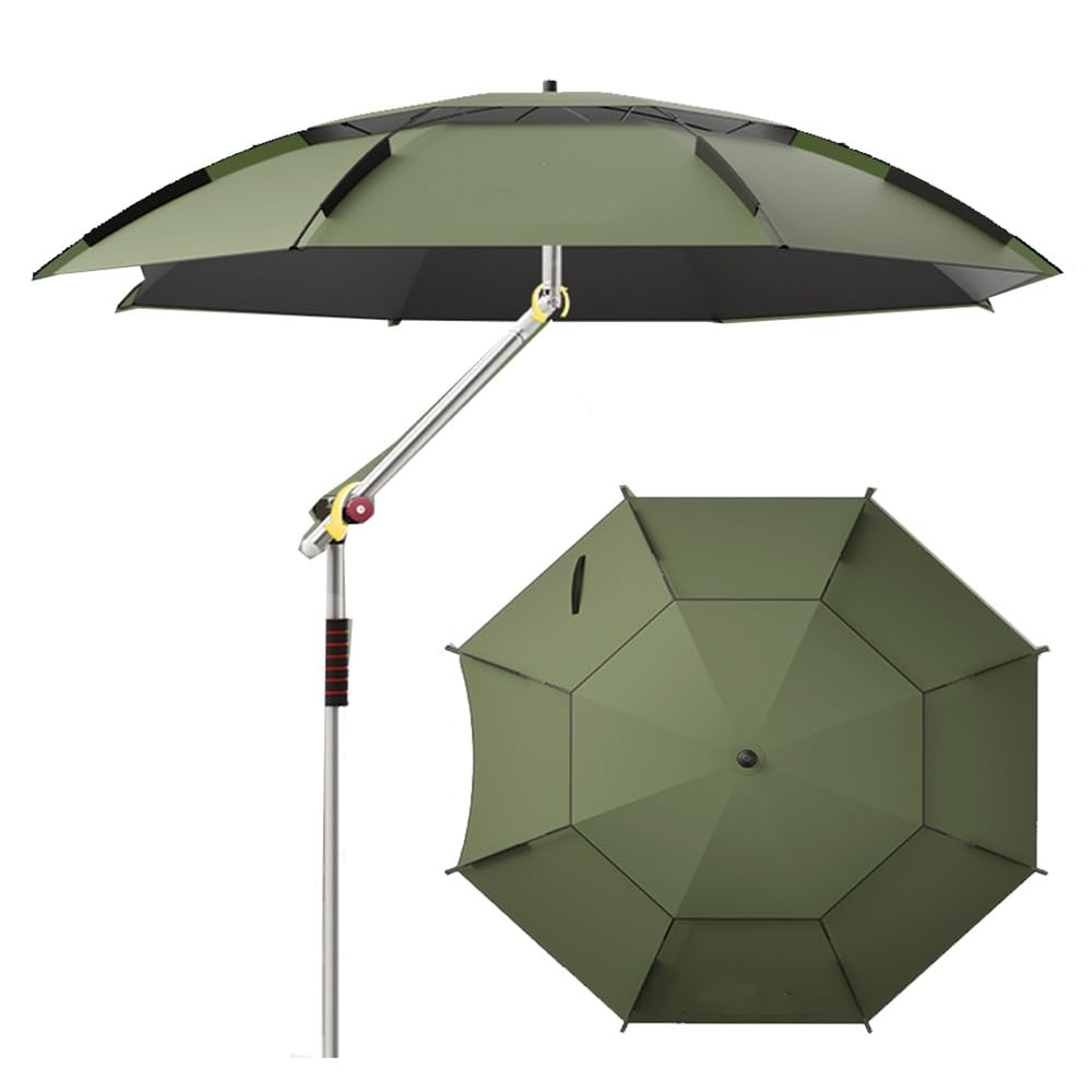 Wiatroszczelny parasol plażowy o długości 2 m, z kotwicą piaskową i torbą do przenoszenia, przenośny parasol outdoorowy do wędkowania, kempingu, podróży, 2 m, zielony parasol tarasowy do ochrony przed