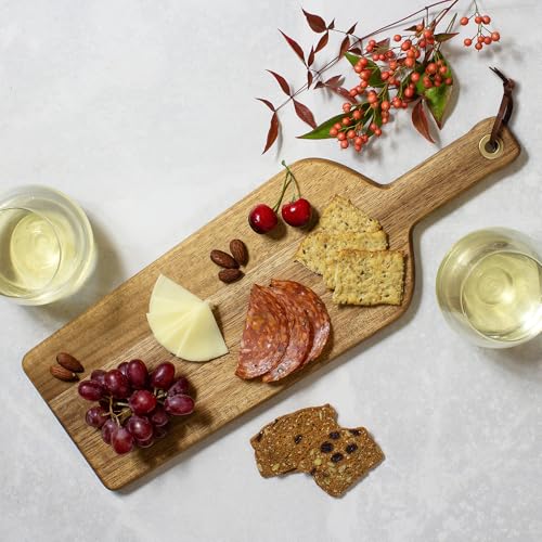 Tablero de Cortar y Bandeja para Quesos en Forma de Botella de Vino de Madera de Acacia Rock & Branch – Tabla Decorativa para Cocina y Regalo Ideal para Amantes del Vino, Anfitriones y Entretenimiento miniatura 2