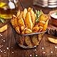 SHYICHENG 8 Stück Frittierkorb Edelstahl Schwarz – Mini Pommeskörbchen, Servierkörbchen für Pommes Frites, Garnelen & Zwiebelringe, mit Langem Griff