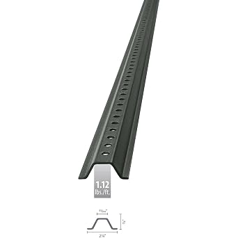 U-Channel Sign Post, 6L, 1.12 LBS./FT., Green Post, Holes 30IN Down Post