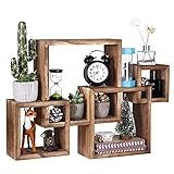 scaffalatura a muro easy system DESIGN GALLEGGIANTE: una volta installati, i quattro ripiani in legno si trovano a filo del muro con l'hardware nascosto nel legno, conferendo un elegante aspetto fluttuante. Aggiungi ulteriore spazio sugli scaffali per riporre e organizzare i piccoli oggetti che ingombrano la tua camera da letto, il bagno, la cucina, il garage o l'ufficio!