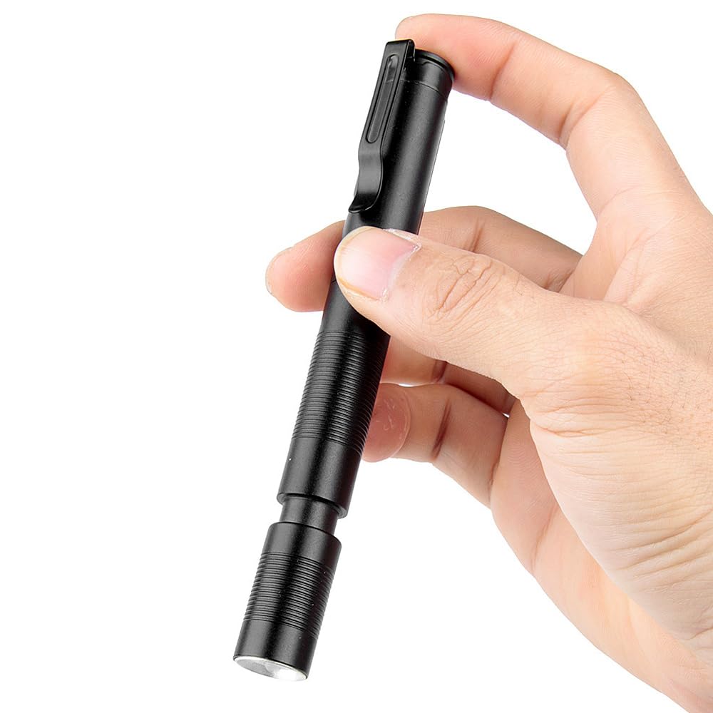 POCKETMAN LED Pen Torch Mini Flashlight Pocket Clip Waterproof Powered by by Type-C USB Charging for Outdoor Gear for Hiking Camping