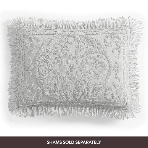 Image of Beatrice Home Fashions Medallion Full Cotton Chenille Bedspread, Gray