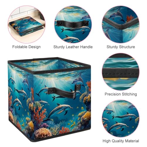 Boîte de rangement pliable pour grand cube et étagère dauphin - 5