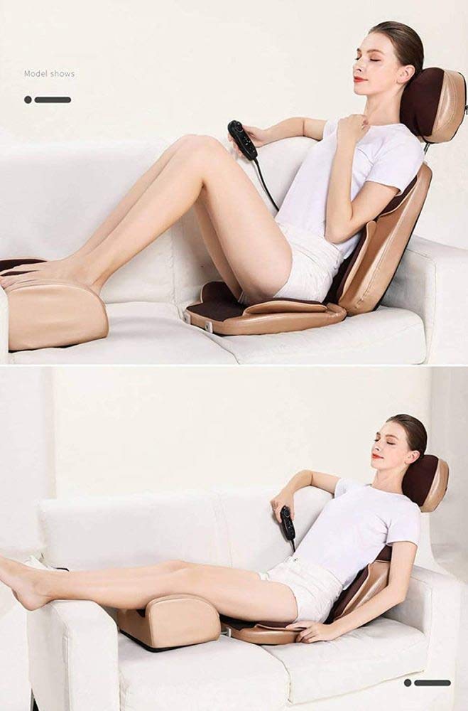 Masajeador Espalda con Calor hogar, Silla Masaje multifunción, cojín Asiento, Silla Masaje con Ajuste Altura