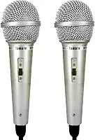 2 Microfones Prata Profissional com Fio para Igrejas Eventos