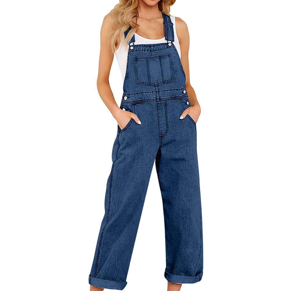 shownicer Salopette Jeans Donna Pantaloni Lunghi In Denim Con Bretella Pagliaccetti Casual Salopette Con Tasche