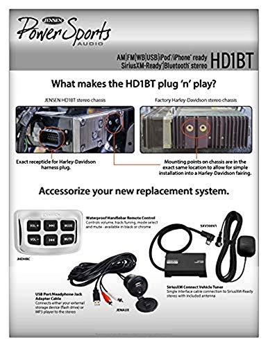 Jensen Hd1Bt Am/Fm/Wb/Usb/Siriusxm Ready/Bluetooth Heavy Duty Radio, Full Iphone/Ipod Controls, Black #TOP3