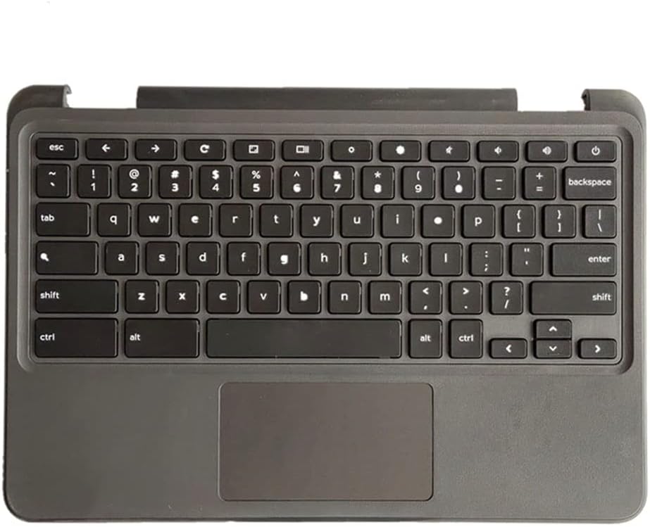 Replacement Laptop Upper Case Palmrest Keyboard Touchpad Assembly Part for Dell Chromebook 11 3100 0TK87M TK87M Black