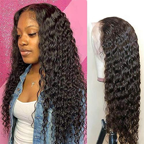 Foreverlove Lace Frontal Wigs Human Hair 100% Brazilian Virgin Human Hair Wigs for Black Women Longest Curly Lace Front Wigs 150% Density Natural Hairline with Baby Hair (28 Inch,Deep wave wig)