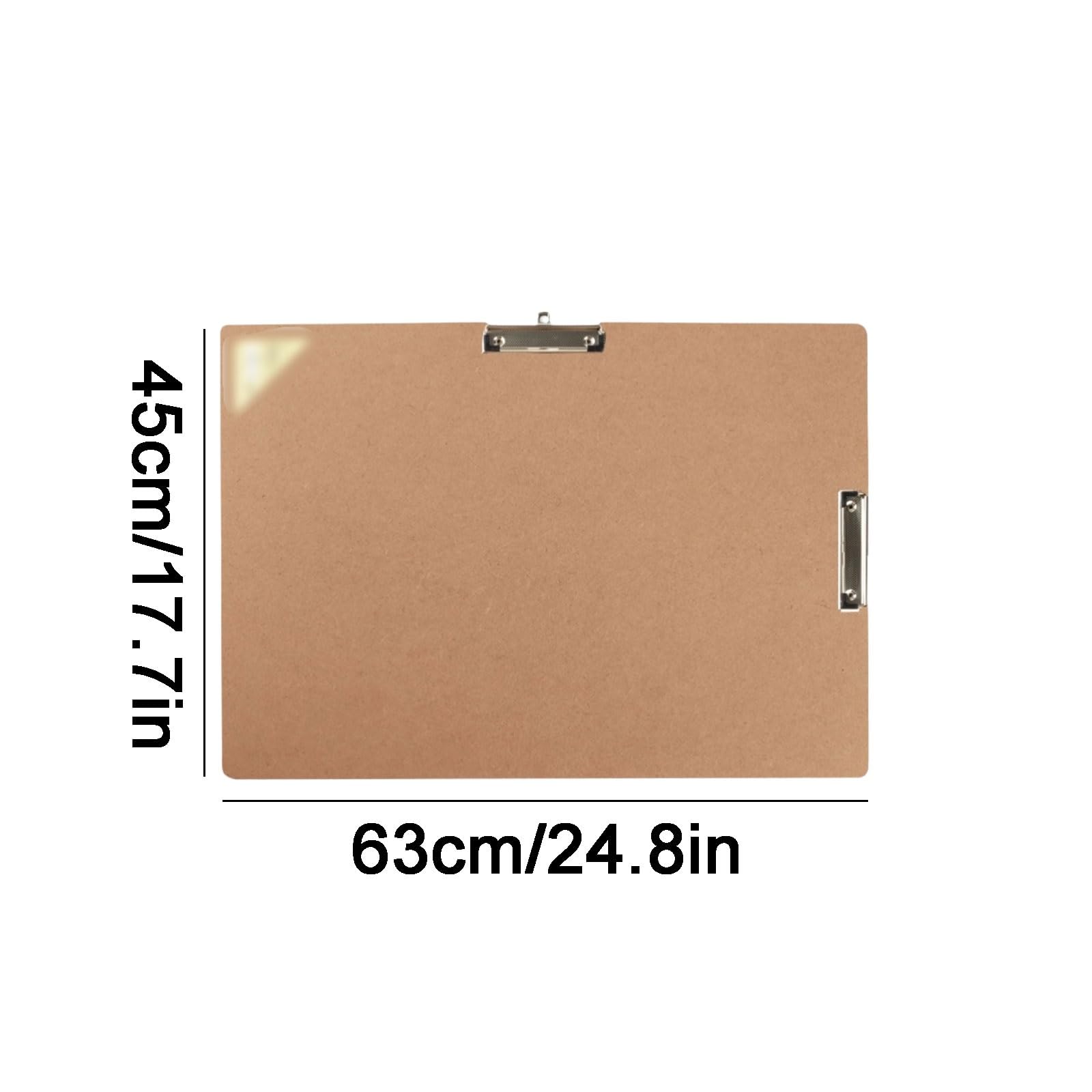Carpeta de papel horizontal gruesa 4K con doble clip, tablero de archivo multifuncional, bloc de escritura rígido, fácil de transportar(2 pcs)
