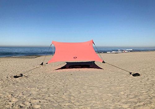 Neso Gigante Tente de Plage Tents, 2,5 m (8 pi) de Hauteur, 3,4 m (11 pi) x 3,4 m (11 pi), Coins renforcés et Poche réfrigérée (Corail)