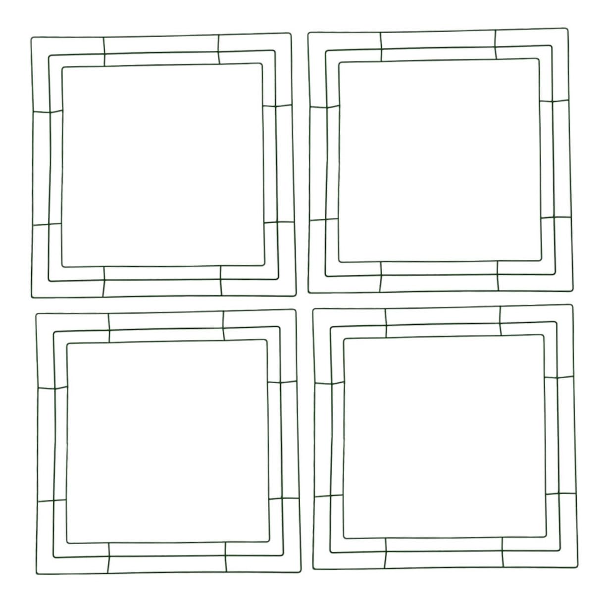 RORPOIR 4pcs Square Metal Wreath Frame Sturdy Iron Floral Hoop for Flower Arrangements and Holiday Decorations for Weddings Parties and Home Decor