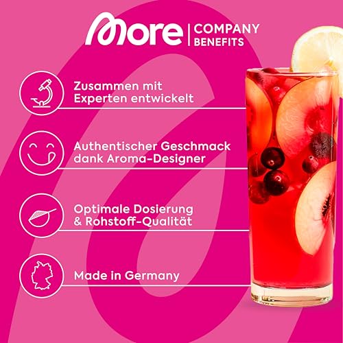 MORE Zerup, Cherry, 65 ml, für bis zu 8 l Fertiggetränk, zuckerfreier Sirup mit u.a. echten Fruchtextrakten, vegan, zero Kalorien - made in Germany