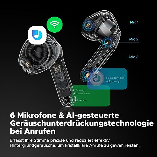 SoundPEATS Kabellose Kopfhörer - Air4 Lite Hi-Res Audio-Ohrhörer mit Bluetooth 5.3 und LDAC-Codec, 6 Mikrofone für Geräuschunterdrückung bei Anrufen, 30 Std. Akkulaufzeit, Multipoint-Verbindung – Bild 5