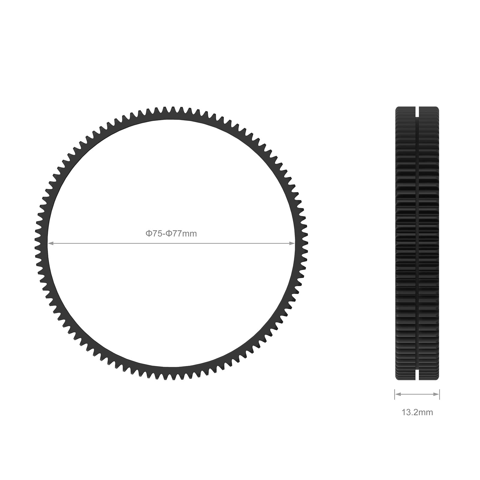 SMALLRIG Anello Dentata di Messa a Fuoco Senza Cuciture Φ75-Φ77mm Rotazione di 360° - 3294