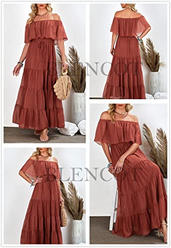 BLENCOT-Womens-Casual-Floral-Lace-V-Neck-Short-Sleeve-Long-Evening-Dress-Cocktail-Party-Maxi-Wedding-Dress