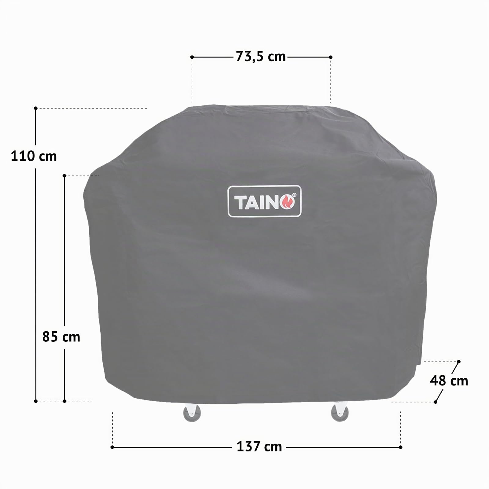 TAINO RED 4+1 Abdeckhaube Gasgrill Grillwagen BBQ Schutzhülle Abdeckung Oxford Gewebe 137x48x110cm (BxTxH)