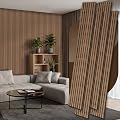 4 Pack Wood Panels for Wall, 106.3" × 11" Wood Slat Acoustic Panels for Wall, Soundproof Panels, 3D Fluted Panels for Interior Wall Decor (Walnut)