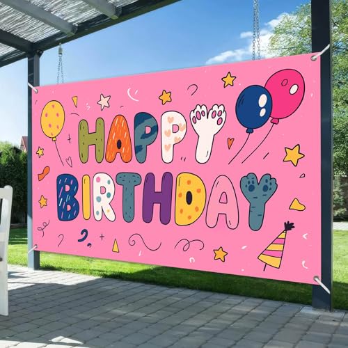 Image of HOMETITUTE Vintage Happy Birthday Banner Confetti 71x43 Inch