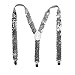 CTM Women's Elastic Sequins Clip-End Suspenders, Silver