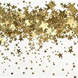 Fesnova Goldene Sterne Konfetti, Glitzer Sterne Konfetti, Goldene Sterne Deko, für Party, Hochzeits und Festivaldekorationen (3mm-20mm)