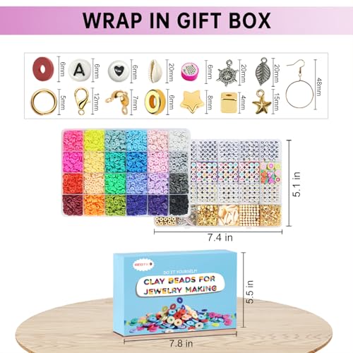Image of Redtwo Friendship Bracelet Kit Concert Bracelets Merch, 2 boxs 7200pcs Clay Beads Jewelry Making Kit with Number Letter Beads Album Inspired Bracelets Gift for Girls Kids Teen Crafts