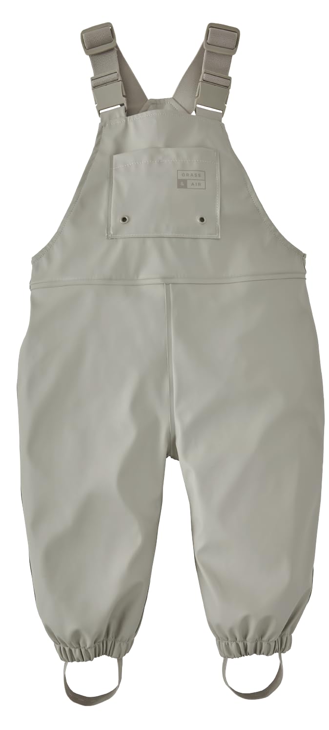 Grass & Air Unisex Grey Kids Rainster Dungaree In | Size: 4-5 Years