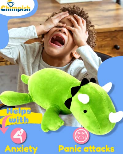 Chimpish Weighted Dinosaur Stuffed Animal - 24" Weighted Dino Plush, 3 Lb Anxiety Dinosaur Weighted Stuffed Animals, Greenic Weighted Dinosaur Plush For Anxiety (3 Lb) #TOP7