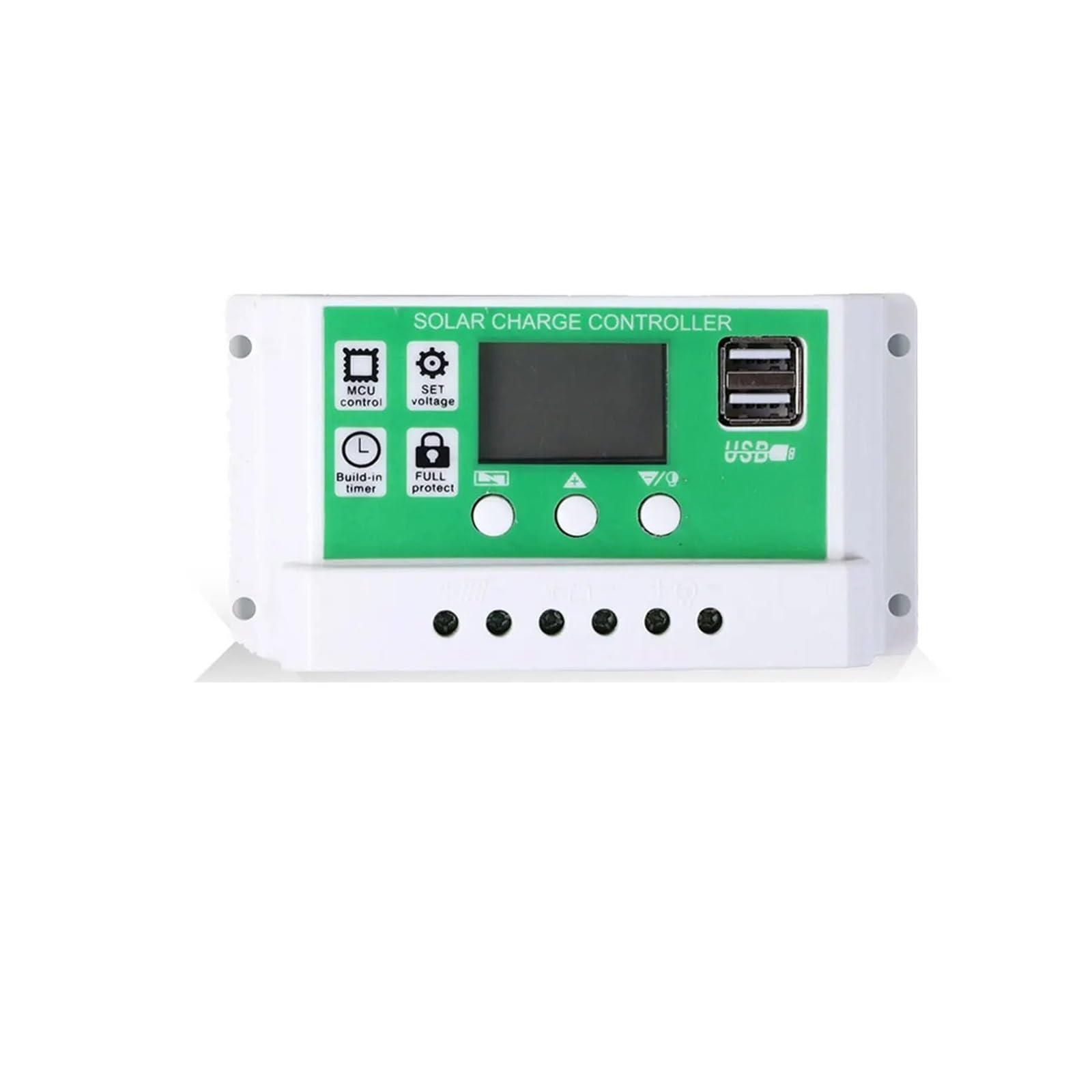 Regolatore di Carica Pannello Solare, Regolatore Solare 10A-100A 12V/24V Regolatore adattivo della Batteria Carica e scarica di Controllo lampione fotovoltaico 2USB(100A)