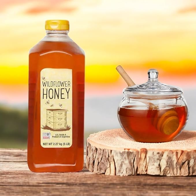 Wildflower Honey – Kirkland Natural Sweetener, 5 lb Flip Cap Bottle – Grade A, Kosher, True Source Certified