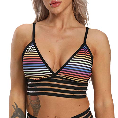 Tops Yoga Sujetador Mujer con Relleno Acolchado Deportiva #4 Floral Linea-A S