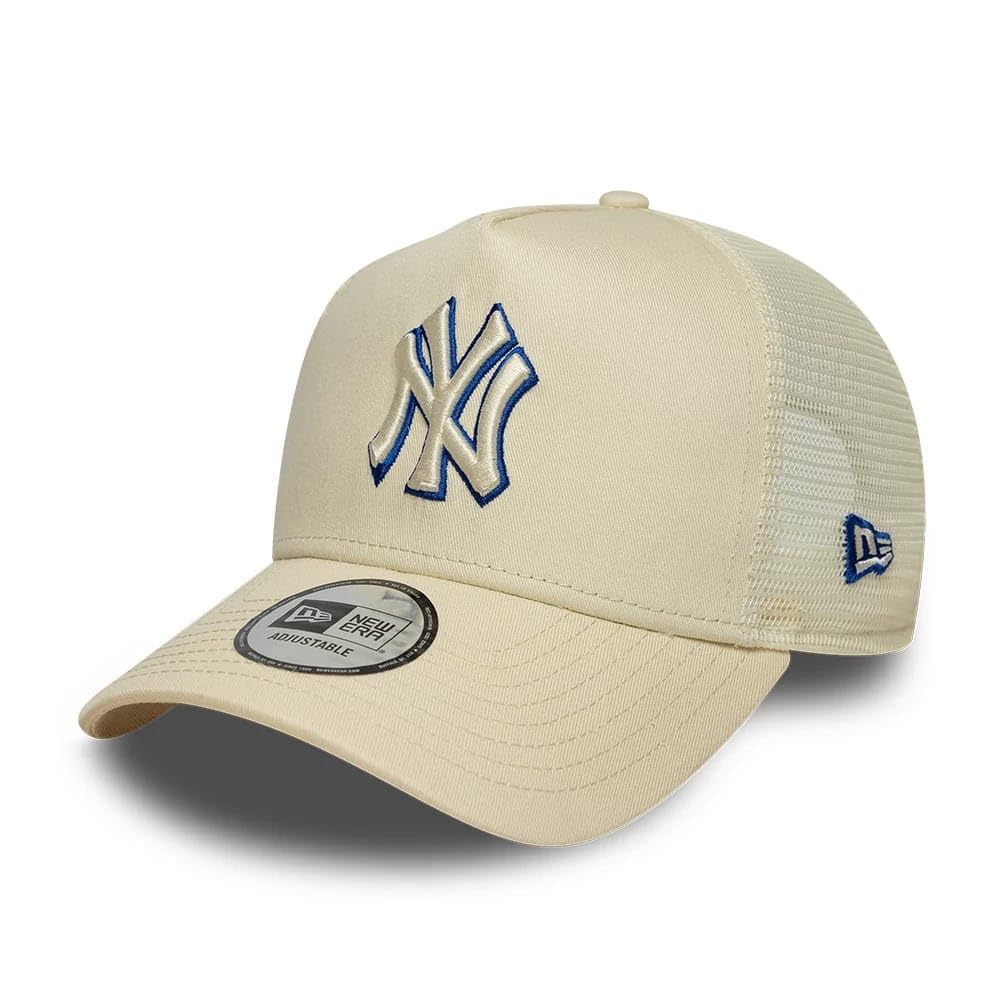 New Era New York Yankees Outline 9Forty E-Frame Trucker Cap Beige — image 1