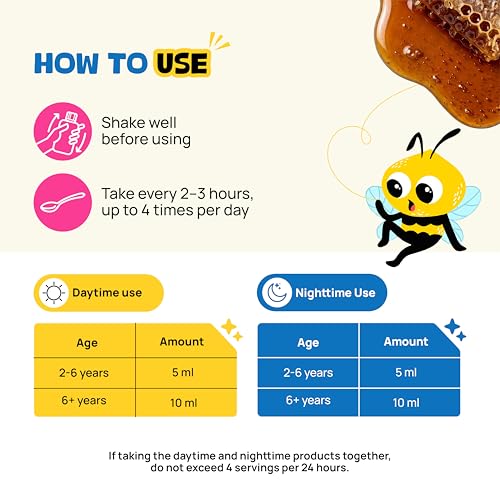 Image of Kids Cough Calming Syrup Combo | Day & Night Time Relief | Honey, Tulsi, Ginger, Peppermint & Chamomile | Drug-Free, No Added Sugar | 100ml x 2 (Ages 2+)