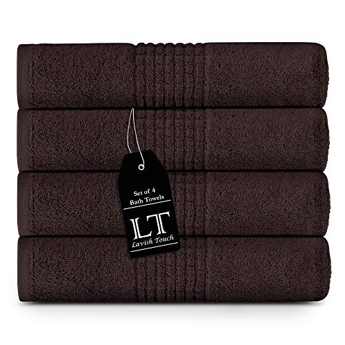 Lavish Touch Mosaik-Badetuch-Set, 4 Stück 27" x 54" dunkelgrau – Bild 3