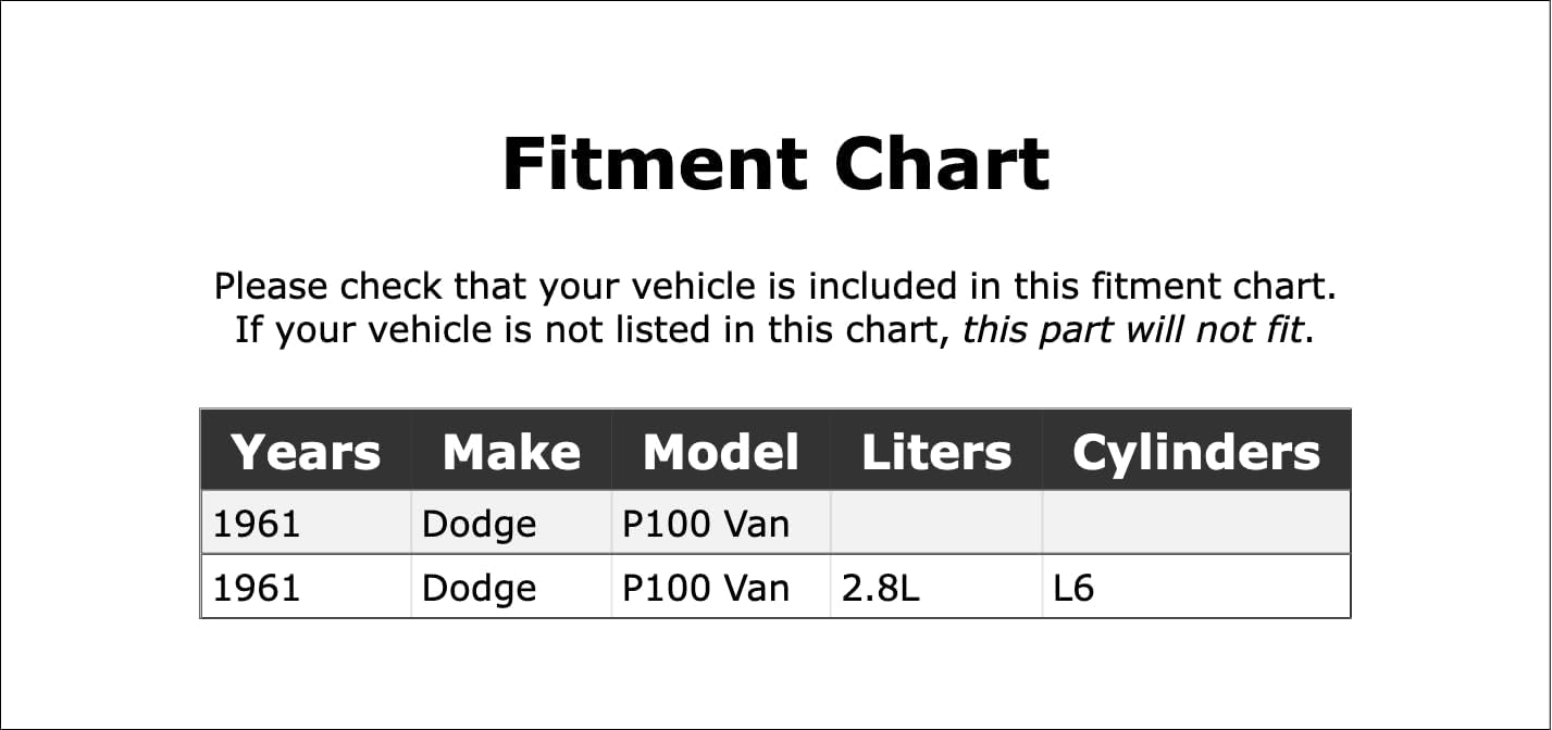 Distributor Vacuum Advance Compatible With Dodge P100 Van 2.8L L6 1961 PC-887849