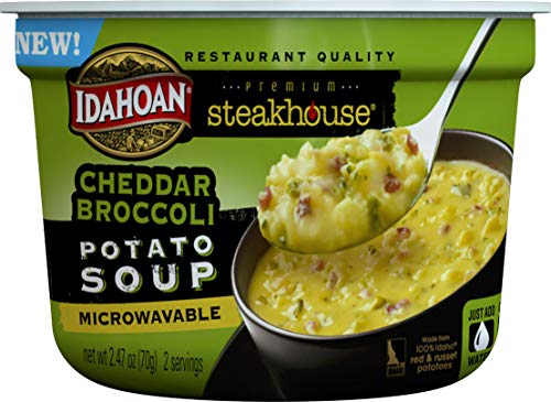 Idahoan Steakhouse Cheddar Broccoli Potato Soup, Made with Gluten-Free 100-Percent Real Idaho Potatoes