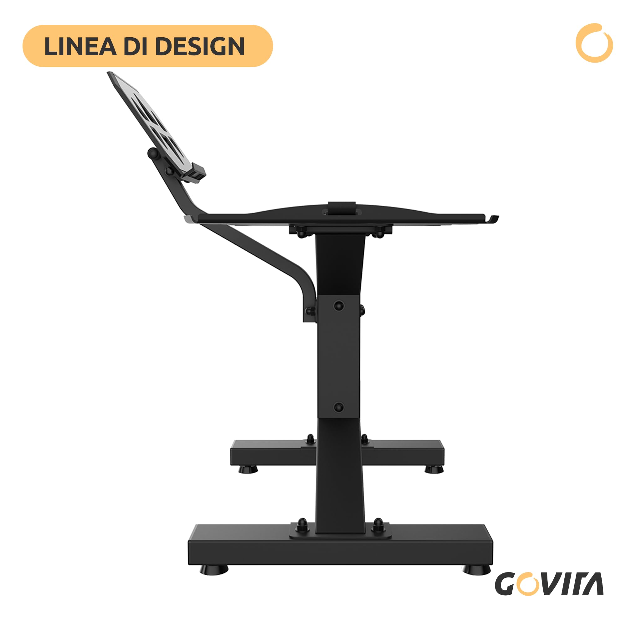 GOVITA - Rastrelliera Manubri Regolabili Porta Dischi Pesi Coppia Manubri Supporto bilanciere per Palestra Casa Carico Massimo di 300Kg, con supporto TABLET