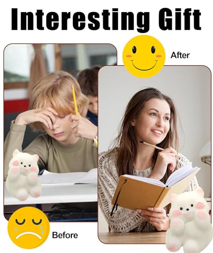 Image of Taba Squishy, Squishy, Squishy Stress Relief Funny Novelty Cute Animals Stress Relieving Fidget for Boys Girls Birthday Party Gifts Anxiety&Relaxation for Kids Teenage (White)