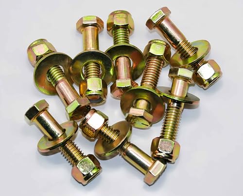 Image of 3 /8 inch x 1-3 /4 inch Hex Head Bolt by Color Galvanization with Nylon Lock nut and Large Size Washer Assortment Kit,Alloy Steel,Grade 5.(8pcs Pack),by Metalsuberg.