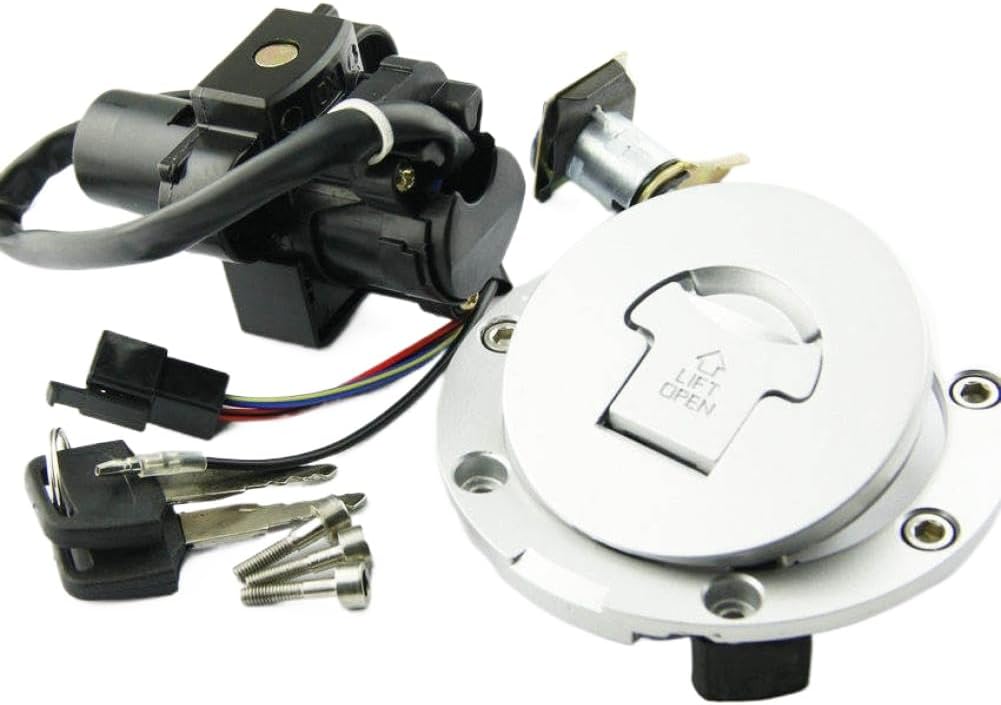 Motorcycle Ignition Key Switch Fuel Gas Cap Seat Lock Kit Compatible with VFR400 NC30 NC35 NSR250 MC18 MC21 CBR250 MC19 MC22
